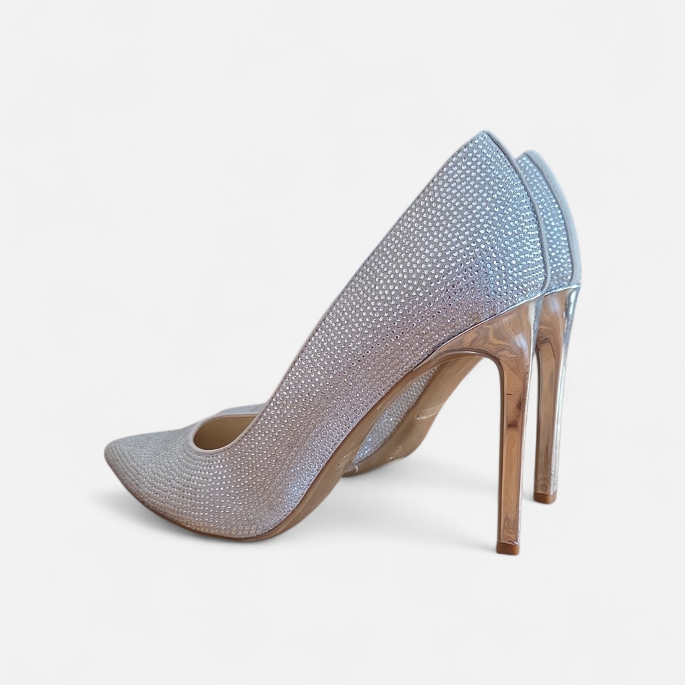 Nine West Tatiah Glass Crystal Encrusted Cinderella Heels Size 9 - Picture 5 of 8